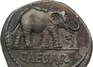 Numismatic Puzzle: Caesar as an Elephant